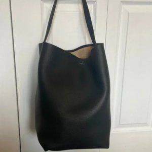 The Row Black Leather Tote The Row N/S Park Tote in Leathe Black